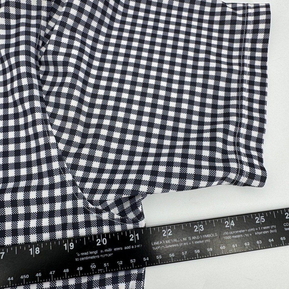 FootJoy FJ Mens Gingham Checkered Short Sleeve Golf Polo Shirt Black White Small - Picture 4 of 5
